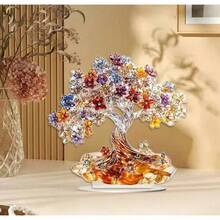 Home Decoration Colorful Crystal Tree Life 2D Flat Acrylic Colorful Desktop Decoration Party Wedding Decoration Wedding Season Mother's Day Graduation - Multicolor - View 6