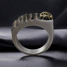 时尚8毫米玫瑰金不锈钢箭头镶嵌人造紫玛瑙陨石戒指男女订婚派对珠宝礼物 - B*0233 - 查看 3