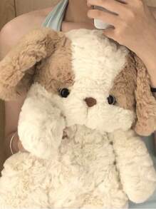1 pieza muñeca de peluche suave con diseño de perrito de 25CM/9.84 pulgadas, muñeco de perro relleno, accesorio de fotografía, decoración para sofá, cama y coche, regalo de cumpleaños para familia, amigos y estudiantes