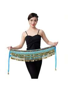 Outfits Belly Dance Glitter Sequins Tassel Skirts, Fashionable Dancing Waist Belt Skirts For Bellydance - Multicolor - View 3