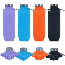 1 pieza de botella de agua plegable de gran capacidad de 700ML, botella de agua portátil de silicona creativa para exteriores, botella de agua deportiva, botella de agua plegable con forma de diamante, apta para viajar, deportes, picnics y uso escolar