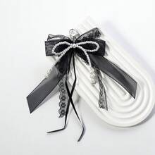 1 件仿珍珠蝴蝶结钥匙扣、包袋配件、独特手机壳串珠饰物、简约蝴蝶结设计优雅锌合金四季汽车配件包袋饰物学院风可爱哥特 Y2k 包袋挂绳带身份证夹汽车配件包袋饰物 - 黑色 - 查看 3