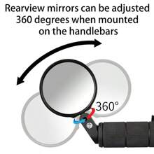 1pc/2pcs HD Wide-Angle Bike Rearview Mirror - 360° Rotatable Handlebar End Mirrors For Mountain & Road Cycling