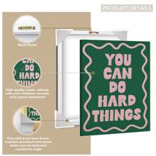 1pc, Canvas Hanging, Framed, Wall Arts, Posters, You Can Do Hard Things Art Print, Pink And Green Poster, Daily Reminder Affirmation Poster, Girly Bedroom Art, Dorm Decor, Home Office Decor, Room Decor