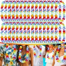 10/20 Pack Rainbow Hawaiian Leis Necklace Colorful Artificial Flower Garland Tropical Flower Lei Floral Hula Dance Garland Decorations For Summer Beach Pool Birthday Wedding Party Decor - Multicolor - View 1