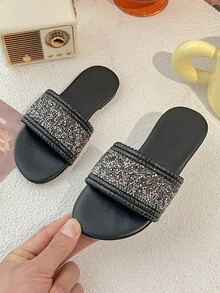 2025 New Girls Slippers Wear Sandals Summer Little Girls Soft Bottom Fashion Sandals - Black - View 3