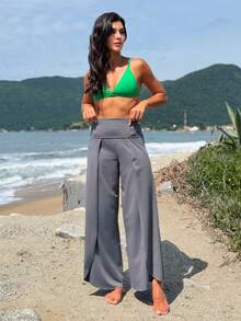 Beach Cover-Up Pants Jumpsuit - Grafito - Ver 4