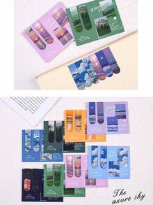 2/16 piezas Marcapáginas magnéticos con paisaje romántico, cielo azul y bosque, mini clips de página, marcador de libros, regalo de lectura único, útiles escolares, de vuelta a clases - Multicolor - Ver 8