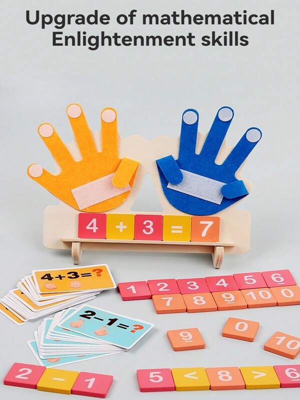 Herramientas de aprendizaje matemático con forma de palma, juguetes educativos de rompecabezas cognitivos para contar con los dedos y aritmética