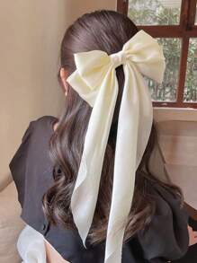 2pcs/1pc Oversized Black & White Satin Bow Hair Clips, Elegant & Retro Hair Accessories, Fashion Hair Clips For Women Valentine's Day Valentines
