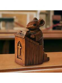1pc Cartoon Cute Mouse Lecturer Professor Mini Ornament Home Courtyard Living Room Bedroom Office Desktop Creative Decoration Ornament - Multicolor - View 2