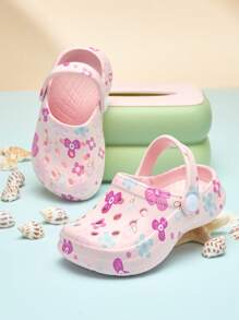 Kids Solid Color Slip On Sandals, Waterproof Non-Slip EVA Casual Fashion, Soft Thick-Soled Beach Shoes Breathable Slides
