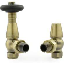 Hot Flow |  Traditional Thermostatic Radiator Vae Angled TRV (Antique Brass With Sve) - AntiqueBrassWithSleeve1 - View 3
