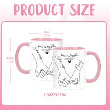 1pc,11oz,Personalized Couple Mugs, Custom Coffee Mugs, Ceramic Material, Give Him Her Valentine's Day Gift, Name,Best Couple Ever Present, Unique Gift For Boyfriend Girlfriend Husband Wife - 7 Colors (Couple Mugs), Birthday/Christmas/Anniversary Gift - Multicolor - View 5