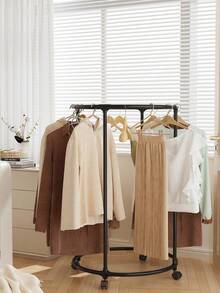 1pc Thick Circular Rotating Clothes Storage Hanging Rack, Floor Standing With Wheels, Easy Drying Rack, Multi-Functional Multi-Layer Metal And PP Clothes Rack, Suitable For Home And Retail Space Garment Storage And Display, Balcony Drying Rack, Clothes Store Display Rack With Wheels, Applicable To Room, Living Room, Balcony, Office - Multicolor - View 8