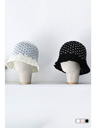 1 件夏季海滩度假草编太阳帽，可折叠，多功能，系带，透气，拍照，适合女性，别致，轻便