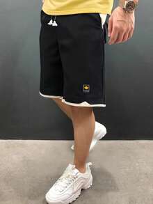 短裤男士夏季新款休闲短裤宽松百搭时尚 - 黑色 - 查看 2