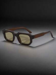 1 件装新款方形休闲复古时尚个性化男士眼镜，适合户外、散步、装饰和美容