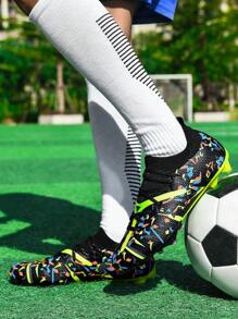 1 Pair Adult & Student Football/Soccer Shoes, Low-Top Outdoor Team Competition Men's Professional Sports Shoes, Big Size Anti-Slip, Wear-Resistant, AG Studs, FG Natural Grass Soft Ground, Lace-Up Cleats, Leather Football Training Shoes, Lightweight, High-Performance, Anti-Skid, Top Professional Football Boots