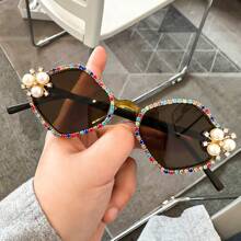 1 pièce Lunettes de luxe en polycarbonate, convenant pour les fêtes et le port de tous les jours, toutes saisons