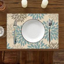 A Set Of 4/6pcs Spring And Summer Placemats Designed With Colorful Spring Flower Patterns, Woven From 100% Polyester Fiber, Machine Washable Polyester Placemats With Multiple Color Patterns To Choose From, Heat-Resistant, Stain Resistant, Waterproof, Easy To Clean, Suitable For Coffee Table Decoration, Holiday Party Decoration, Table Protection, Kitchen And Living Room Decoration