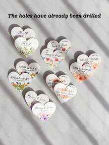 Customized Wedding Tags, Heart-Shaped Personalized Gift Labels, Customized Thank-You Gift Tags (Without Ropes), Suitable For Weddings, Party Gifts, Handicrafts, Christmas, And Gift Packaging - Multicolor - View 7