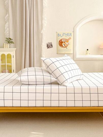 2/3 Pcs Soft Fitted Sheet Sets - Sheet Sets 1/2 Pillowcase And 1 Mattress Protector (30cm / 12in Deep) - Modern Mattress Cover Or Bed Pad Pillow Cover For All Bed Sizes Twin Full Queen King Single Double Bedding Set