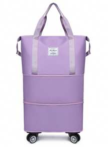 Travel Bag With Large Capacity For Business Trips, Expandable Swivel Wheel Luggage Bag, Oxford Cloth Storage Fitness Bag Suffle Women Bags