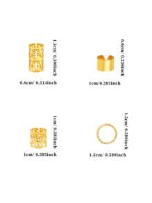 40 pezzi/set Anelli per capelli vintage in lega cava, fermagli per capelli, accessori per capelli estivi per trecce, fermagli per capelli, articoli scolastici