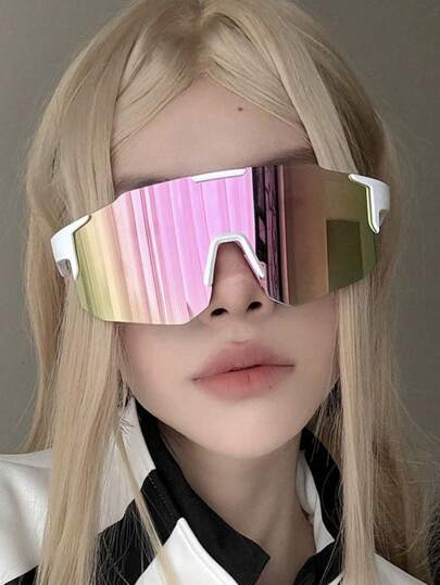 1pc Outdoor Ski Goggles, Sports Protective Eyewear, Women Cycling & Climbing Windproof Glasses