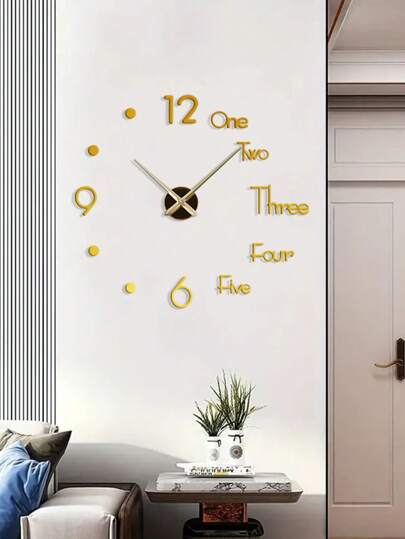 Pc Of DIY Acrylic Wand Clock, Creative Frameless Large Set, Easy To Install, Silent Klok Living Room, Bedroom ation, Home Furnishings Dormitory Back School view 4