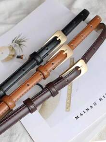 5/4/3/2/1 件套复古西装腰带，简约清新百搭，韩式装饰细腰带，牛仔裤时尚青年休闲腰带，圣诞节情人节礼物，休闲腰带 - 黑色 - 查看 4