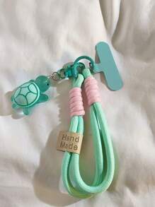 1pc Sea Turtle Pendant Phone Lanyard - Handmade Wrist Strap, Fits Phones, Cameras, Keys - Cute Sea Turtle Charm Keychain Accessory - Multi-Color Packaged With Clip To Prevent Loss Gifts For Mother, Family, Friends, Birthday, Holiday Phone Charm, Phone Chain