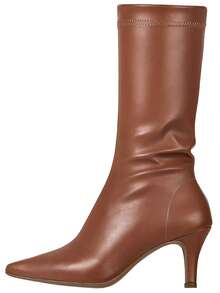 GiGiL Women's Stretch Boot Pointed Toe Mid-Calf Comfortable Elegant Classic Casual Party - 駝色 - 查看 4