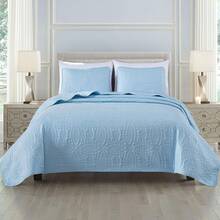 Austin Oversized Bedspread Set 3-Piece Ultrasonic Quilted Soft Lightweight Microfiber Coverlet For All Season - 青年布藍 - View 1