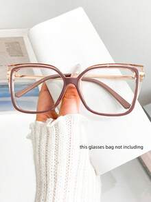 Gafas sin receta con montura grande de ojo de gato en estilo retro, gafas de moda casual diarias para mujer - transparente - Ver 16