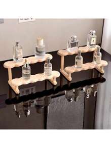 3 Tier Display Riser Stand Wooden Shelf For Perfume Organizer Perfume Display Shelf Figure Display Case Dolls Storage Rack,For Holiday Beach, Bathroom Collection, Bedroom Collection, Large Capacity
