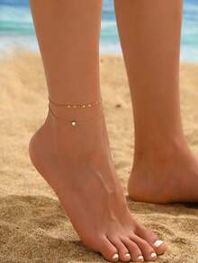 1 件时尚不锈钢脚链，简约实用，多用途