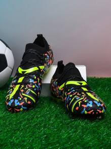 1 Pair Adult & Student Football/Soccer Shoes, Low-Top Outdoor Team Competition Men's Professional Sports Shoes, Big Size Anti-Slip, Wear-Resistant, AG Studs, FG Natural Grass Soft Ground, Lace-Up Cleats, Leather Football Training Shoes, Lightweight, High-Performance, Anti-Skid, Top Professional Football Boots