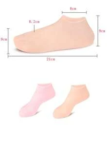 4件套：1双优质硅胶袜和1双优质硅胶手套。硅胶防护保湿足膜袜和手套，防水防裂，足部和手部护理套装，搭配您喜爱的乳液和面霜使用。 - 彩色 - 查看 11