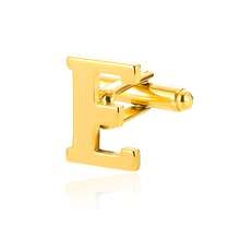 1PC 26 English Alphabet Initial Letter Cufflinks For Men Gold Color Stainless Steel Cufflink Fashion Men's Jewelry Christmas Jewelry