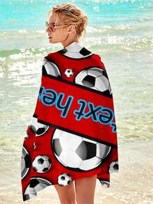 This Football-Themed Beach Towel Uses Digital Printing, Supports Personalized Text Customization, With Reinforced Edging Stitching, And Single-Sided Printing That Won't Fade. Suitable For Summer Sports Fans' Outdoor Gatherings, Beach Activities, Camping Mats Or Commemorative Gifts, Perfectly Showcasing Football Passion And Exclusive Personalized.