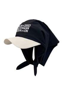 New Multicolor Headband Tied Visor Cap, Fashionable Letter Embroidery Sun Protection Hat For Women, Summer - Multicolor - View 3