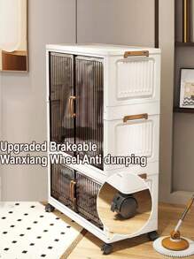 Foldable Wardrobe Storage Cabinet, All-In-One Clothes Organizer Closet For Adult And Children Bedroom