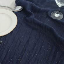 1 pieza Cheesecloth (gasa) de mesa de color crema, Cheesecloth (gasa) bohemio de granja brillante de 120 pulgadas (304,8 cm), Cheesecloth (gasa) con lentejuelas brillantes, Adecuado para bodas, fiestas, bautizos, cumpleaños y decoración del hogar
