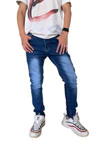 Jeans Hombre Regular Fit Azul Pantalón de Mezclilla 2.Skinny Tiro Alto Stretch - Azul - Ver 4