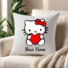 1pc Personalized  Pillow Case (Pillow Insert Not Included), Cute  Cartoon Design, Zipper Closure, Soft & Comfortable, Suitable For Home Decor Pillows In Various Rooms - White - View 4