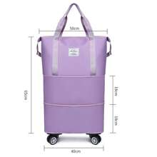 Travel Bag With Large Capacity For Business Trips, Expandable Swivel Wheel Luggage Bag, Oxford Cloth Storage Fitness Bag Suffle Women Bags