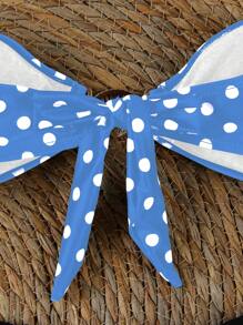 3 Pezzi Bikini Donna Sexy con Stampa a Pois del Marchio Polovedo, Stampa Floreale Casuale, Non Posizionata