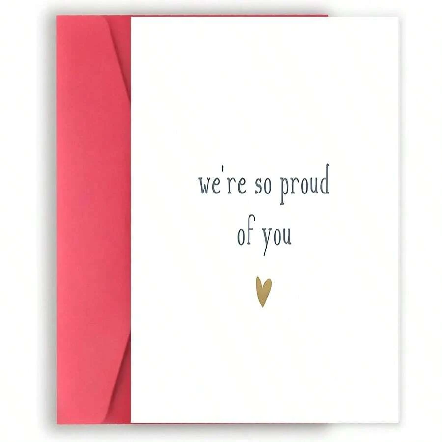 We're So Proud Of You Congratulations Card | Proud Of You Card For A New Job Graduation Well Done Encouragement Well Done - Multicolor - View 1